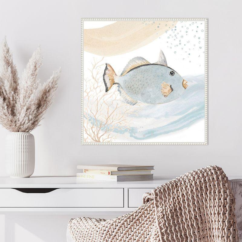 Amanti Art Ocean Oasis Waves Blue Fish by Patricia Pinto Canvas Wall Art Print Framed 22 x 22-in.