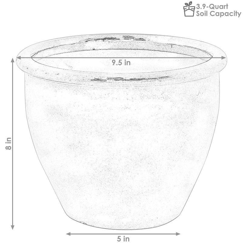 Sunnydaze Chalet Outdoor/Indoor High-Fired Glazed UV- and Frost-Resistant Ceramic Planters with Drainage Holes - 2-Pack