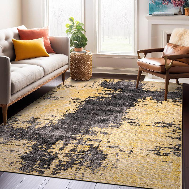 World Rug Gallery Abstract Design Distressed Area Rug