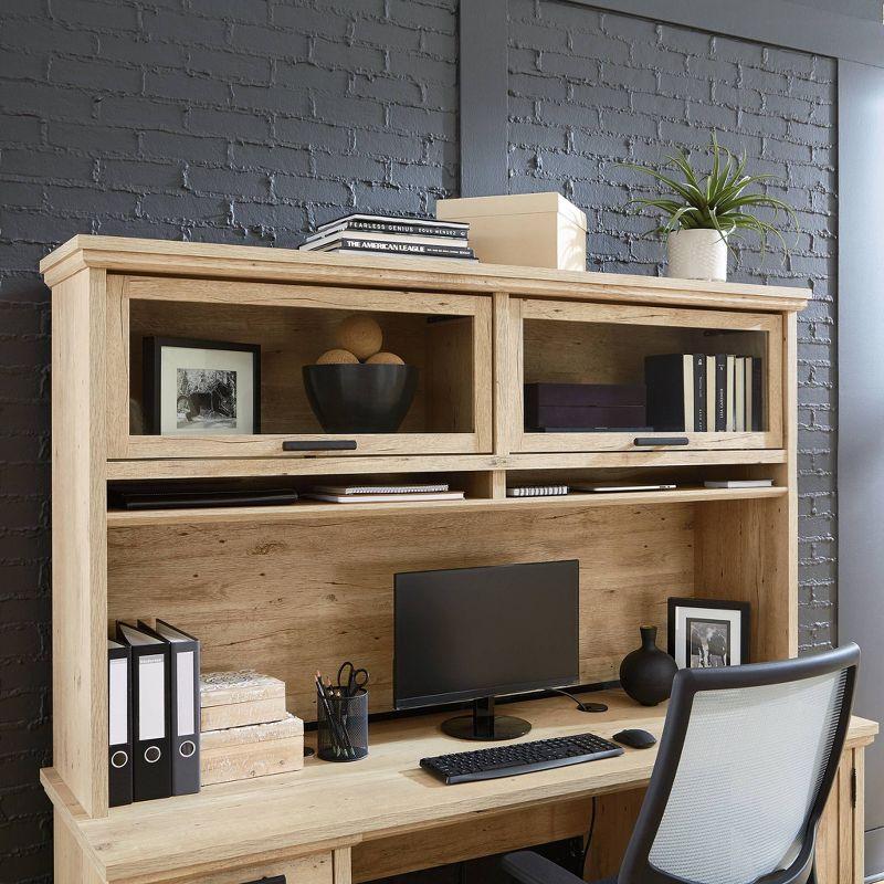 Prime Oak 72" Desk Hutch with Glass Doors