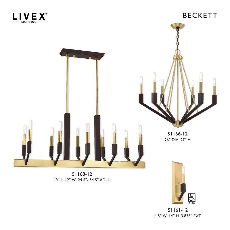 Livex Lighting Beckett 6 - Light Chandelier in  Satin Brass/Bronze