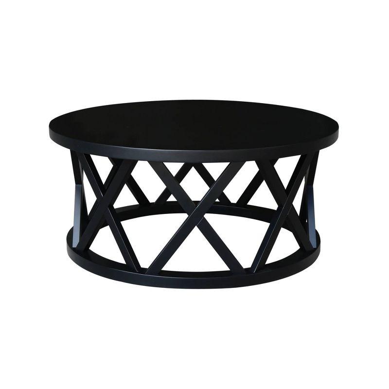 Eco-Friendly Parawood 43" Round Coffee Table in Black