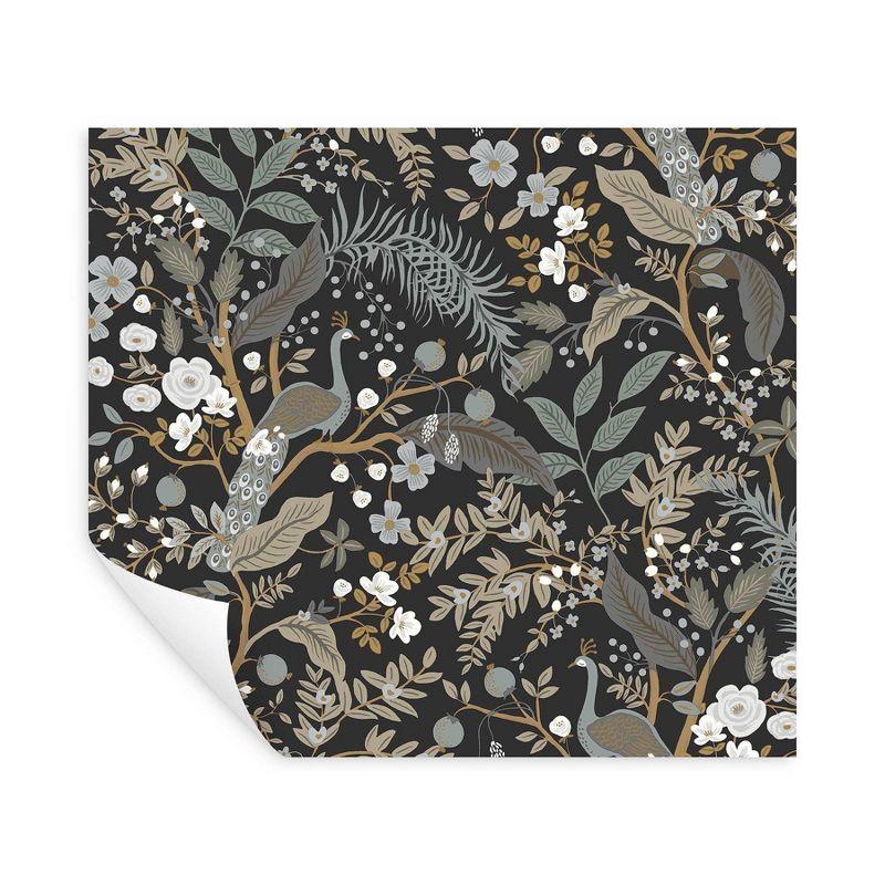 Rifle Paper Co. Peacock Garden Navy Peel and Stick Wallpaper