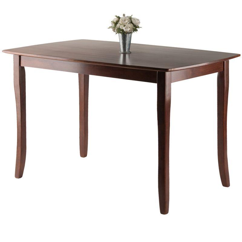 Winsome Inglewood Dining Table Walnut: Modern Rectangle Kitchen Table for 4, Wood Frame & Surface