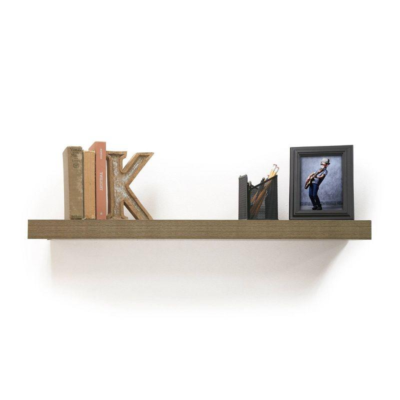 48" Gray Oak Floating Wall Shelf with Invisible Brackets