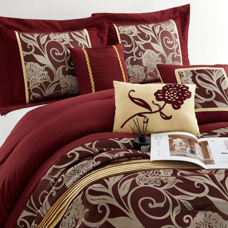 Nanshing America, Inc Fennville Black/Gold/Beige Microfiber 7 Piece Comforter Set