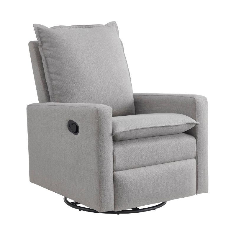 Gray Polyester Swivel Recliner with 360-Degree Motion