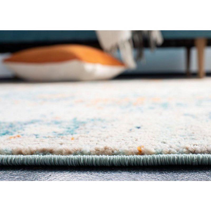 Metro-Mod Dovie Light Blue & Beige 6'7" Square Synthetic Rug