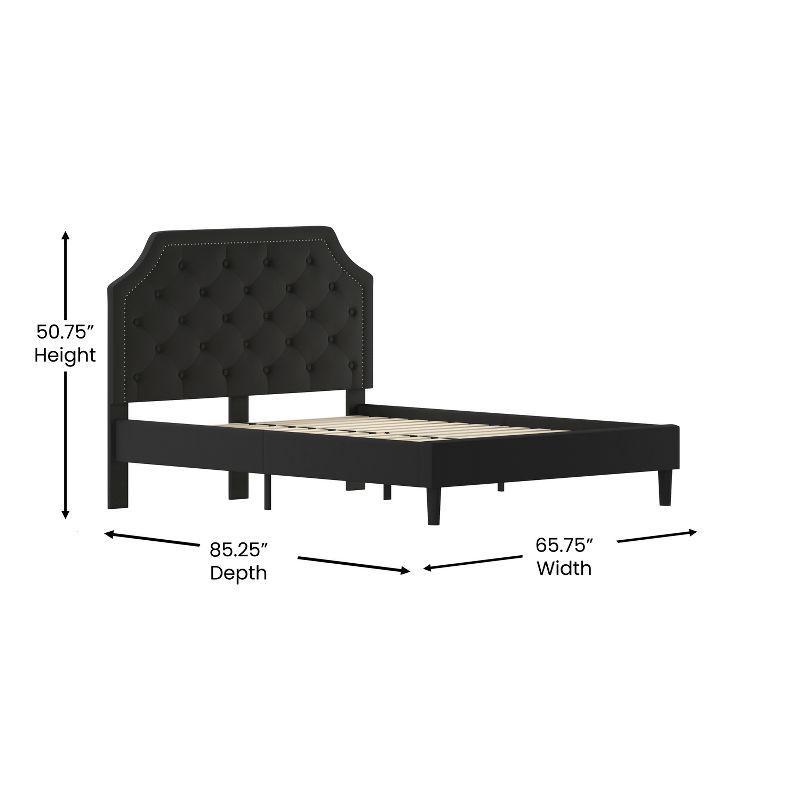 Flash Furniture Brighton Queen Size Tufted Upholstered Platform Bed in Black Fabric