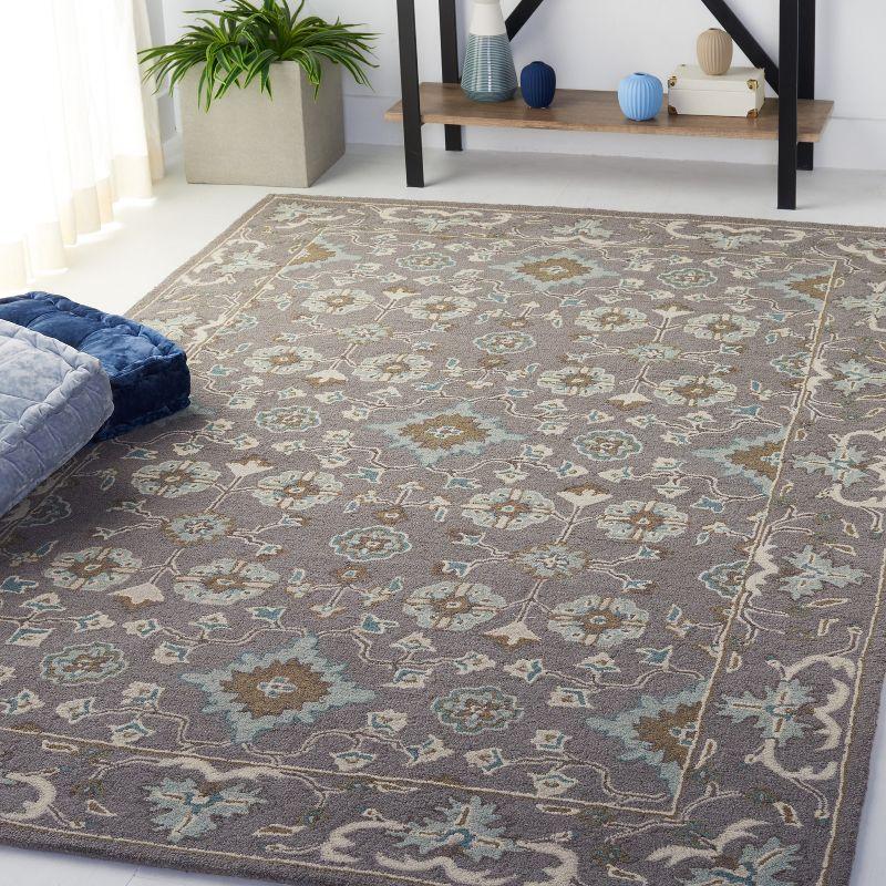 Blossom BLM218 Hand Tufted Area Rug - Grey - 5'x8' - Safavieh.