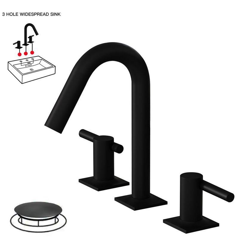 Widespread 2-handle Bathroom Faucet with Drain Assembly