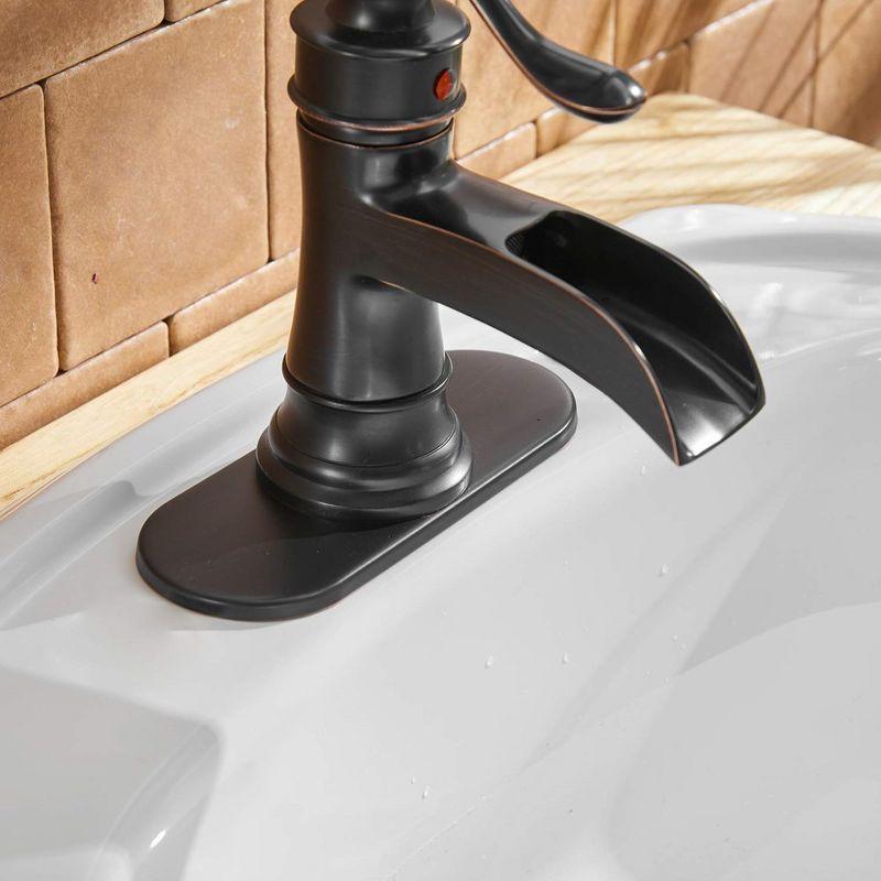 Oil Rubbed Bronze Single-Handle Waterfall Bathroom Faucet