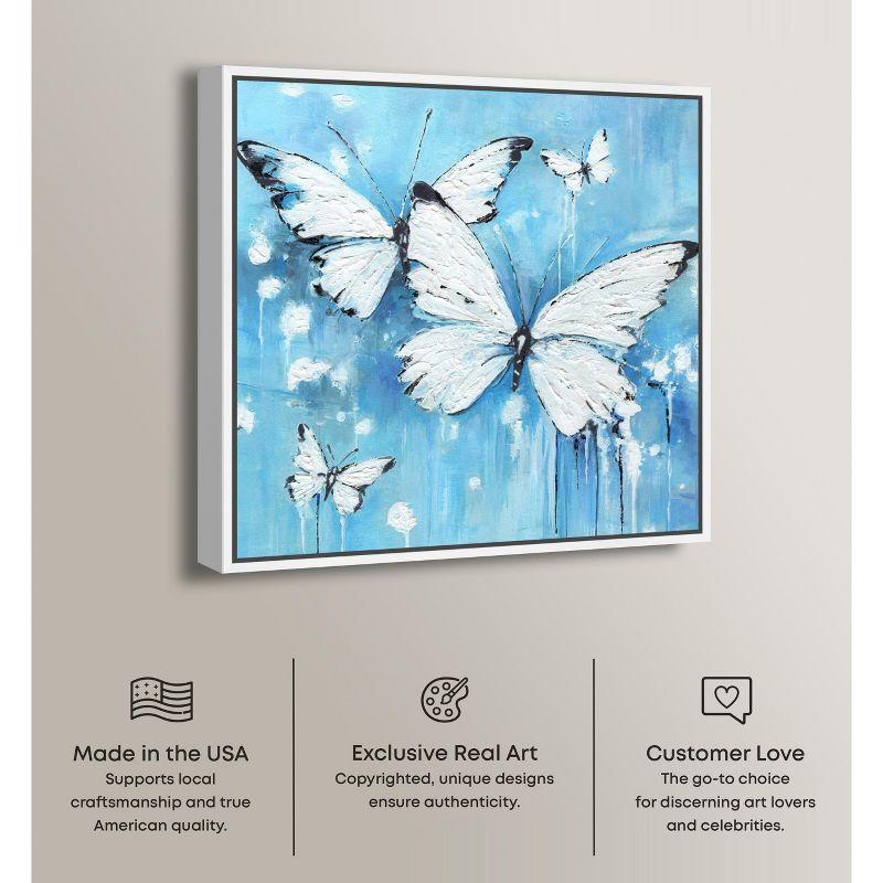Art Remedy Art Remedy Textured Blue Butterflies Framed Butterfly 56175