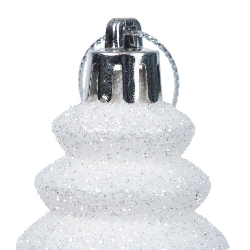 7" White Shatterproof Plastic Finial Ornament Set