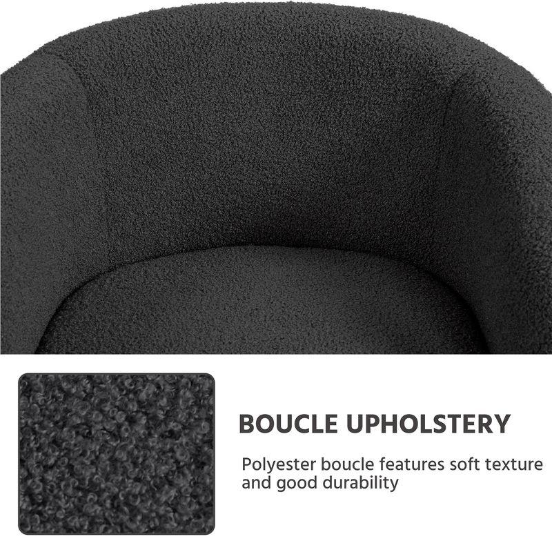 Yaheetech Upholstered Armchair Accent Barrel Chair, Dark Gray