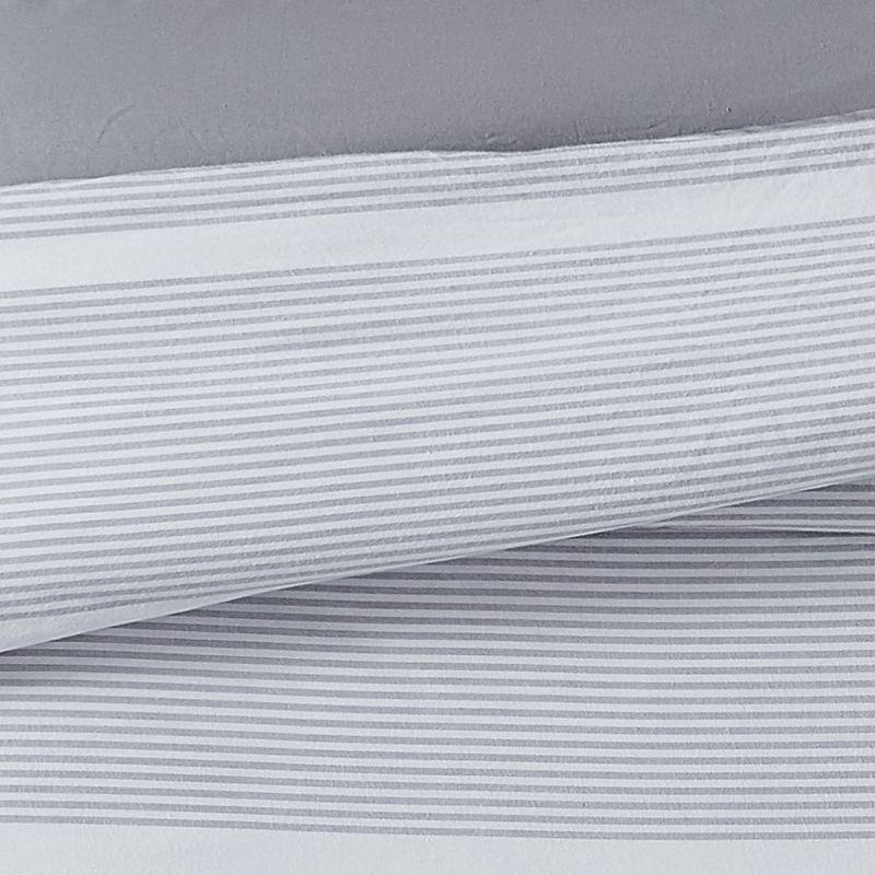 Brooklyn Loom 3pc King Niari Yarn Dye Stripe Comforter Set Gray: OEKO-TEX Certified, Includes Shams