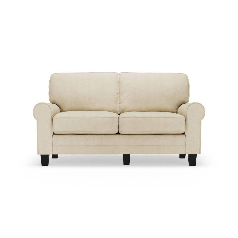 Serta Copenhagen 61" Rolled Arm Sofa, Easy Care Fabric, Soft Pillow Back, Pocket Coil Seat Cushions