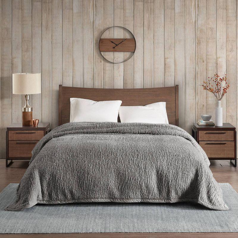 King Burlington Berber Bed Blanket Gray