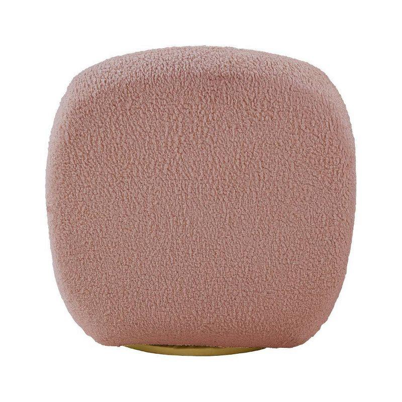 32" Yedaid Accent Chair Pink Teddy Faux Shearling - Acme Furniture: Swivel, Armless, Wood Composite Frame