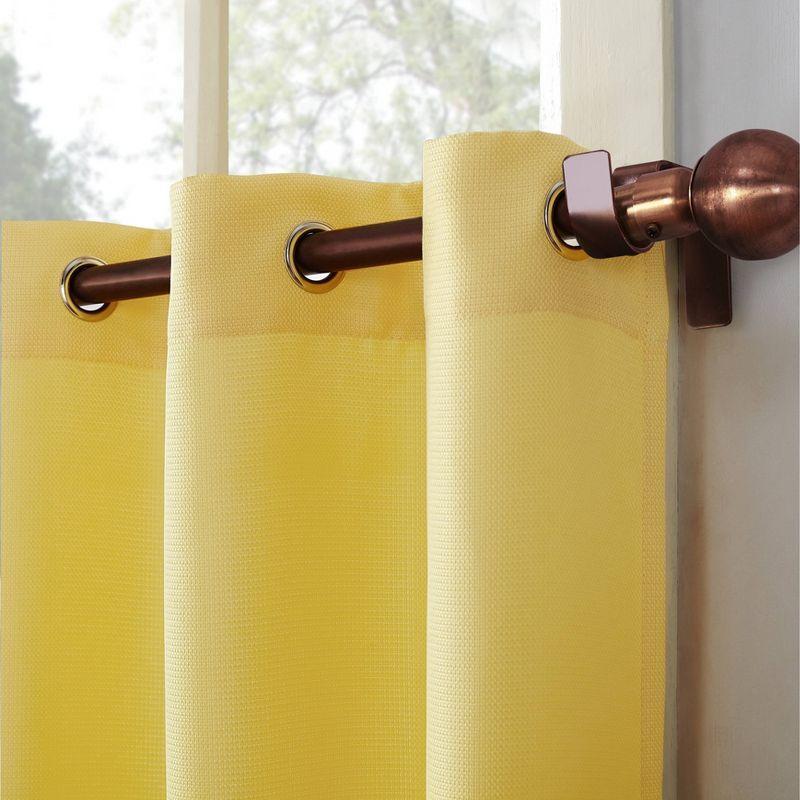 2pc No. 918 Semi-Sheer Montego Casual Textured Grommet Kitchen Curtain Tier Pair