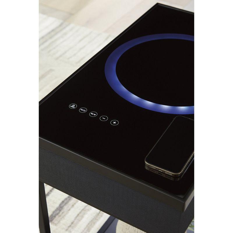 Signature Design by Ashley Gemmet Accent Table with Wireless & USB Charging, Black