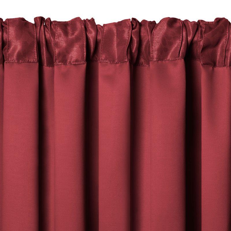 Antonia Blackout Window Curtain Panel - 52" x 84" - Rouge Red - Elrene Home Fashions