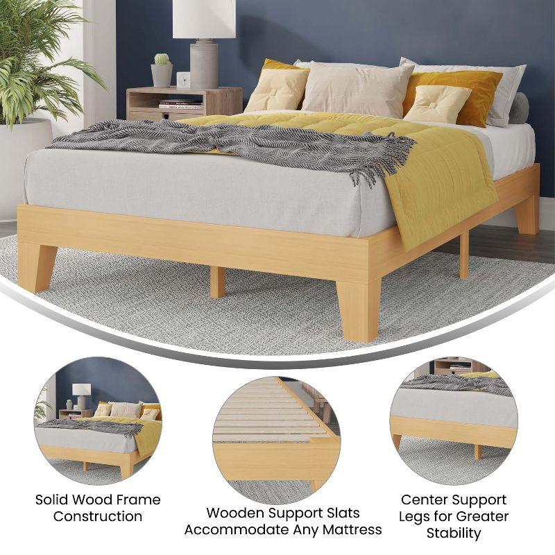 Flash Furniture Evelyn Solid Wood Platform Bed with Wooden Support Slats, No Box Spring Required