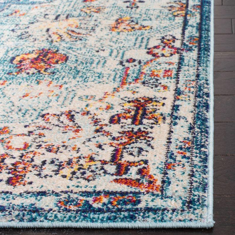 Navy & Light Blue Hand-Knotted Synthetic 4' x 6' Easy-Care Area Rug