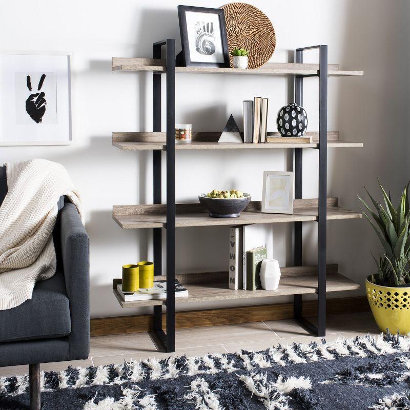 Belgium-Inspired Oak & Black Iron 4-Tier Etagere