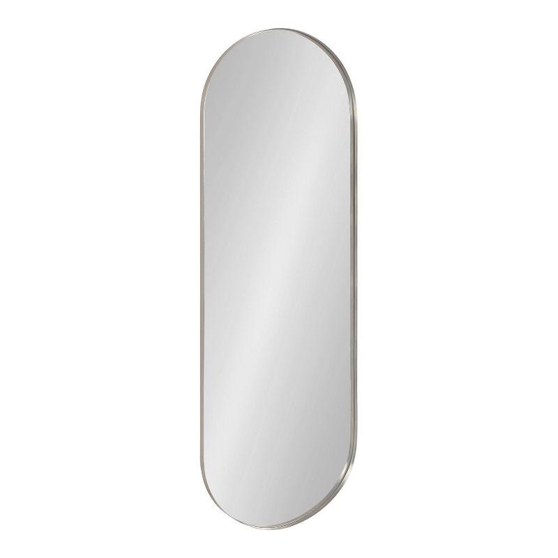 16"x48" Rollo Capsule Framed Decorative Wall Mirror Silver - Kate & Laurel All Things Decor: Full-Length, Oval, Metal Frame