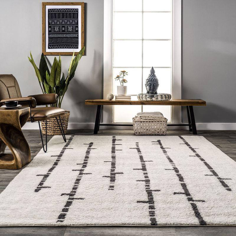 Nuloom Avril Machine Washable Stripe Wool Indoor Area Rug