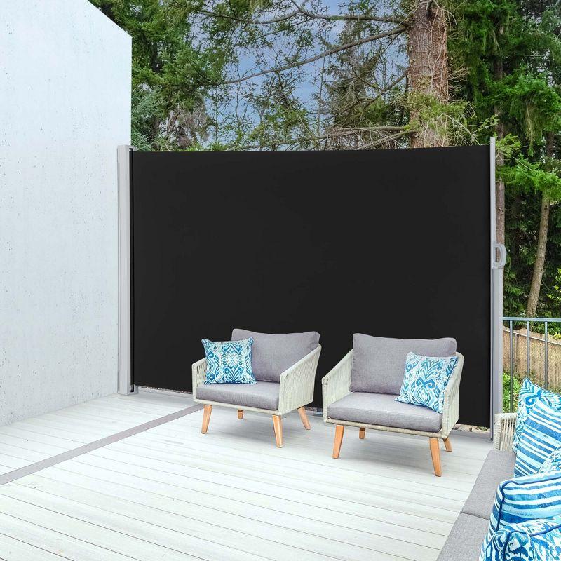 Yescom Yescom D Fabric Black Cover Motorized Retractable Side Awning