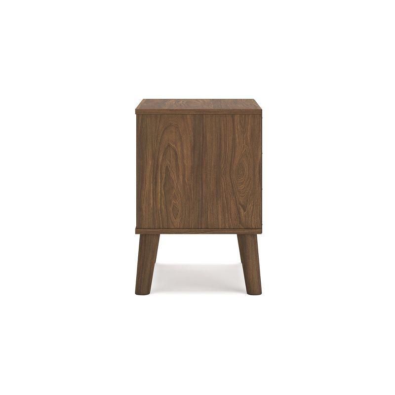 Auburn Brown 1-Drawer Mid-Century Modern Nightstand