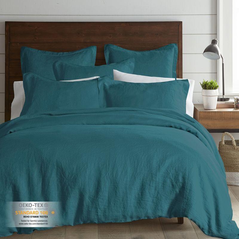 Teal Blue Linen Standard Sham