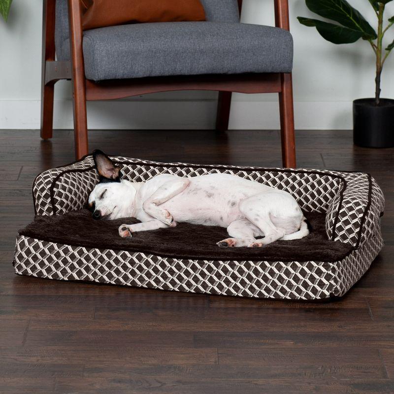 FurHaven Plush & Diamond Décor Comfy Couch Pet Bed