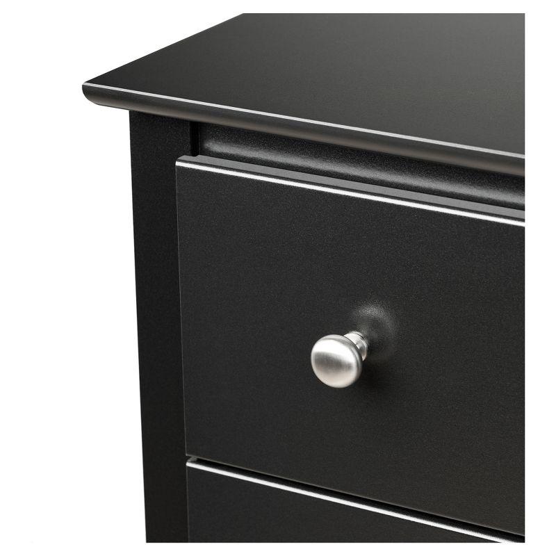 Prepac Sonoma 3 Drawer Nightstand - Black : Wood Composite Bedside Table, Rectangle Shape, Spot Clean