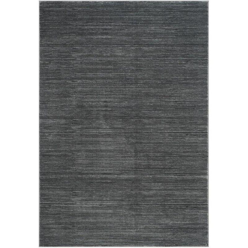 Gray 6' x 9' Solid Synthetic Easy Care Area Rug