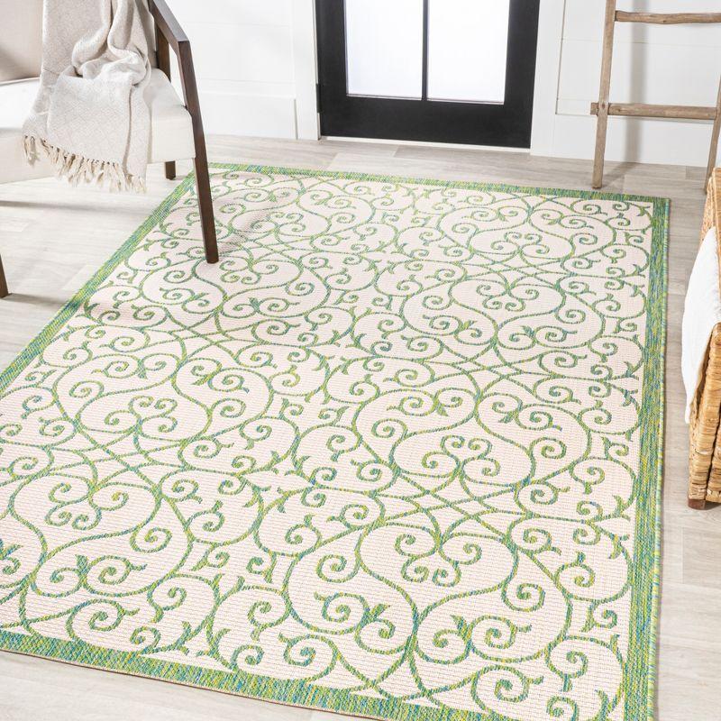 Madrid Vintage Filigree Textured Weave Indoor/Outdoor Area Rug - JONATHAN Y