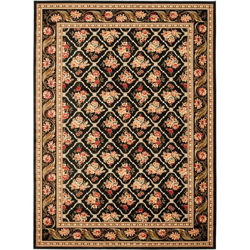 Lyndhurst LNH556 Power Loomed Area Rug - Black/Black - 8'x11' - Safavieh.