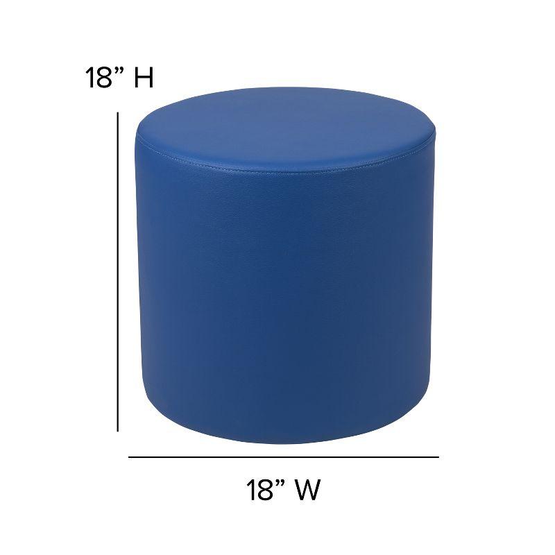 Emma and Oliver 18"H Soft Seating Flexible Circle for Classrooms and Common Spaces - Blue
