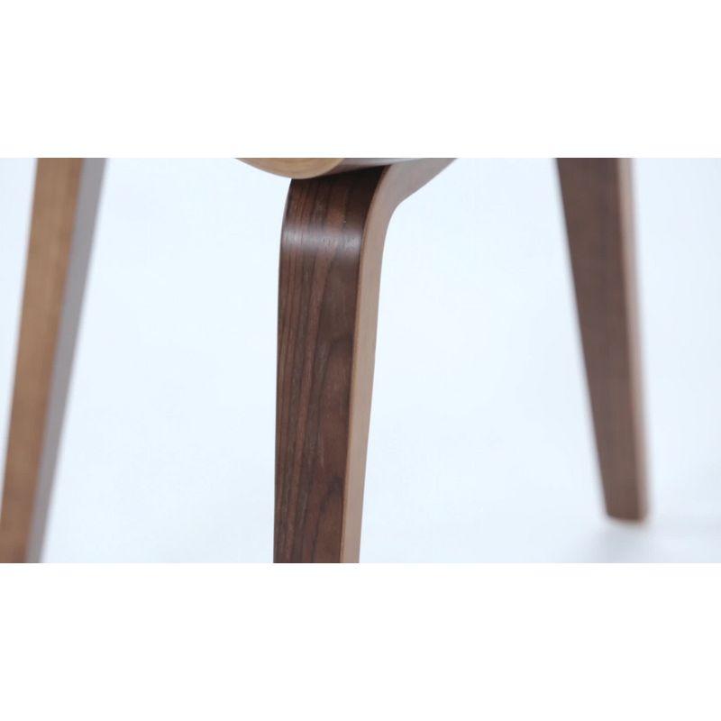 Lowell Bentwood Upholstered Dining Chair with Curved Backrest in Mid-Century Modern Style