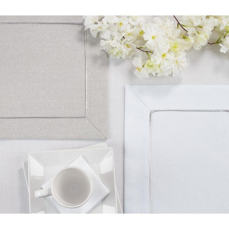 Saro Bourget Collection Shimmering Placemat with Piping Detail (Set of 4) (Set of 4)