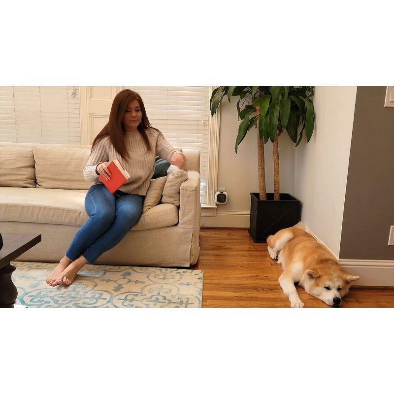 Good Housekeeping Wall-Mount Indoor Space Heater, Portable Electric Mini Heater w/ Adjustable Thermostat & Remote Control, 750W, Black