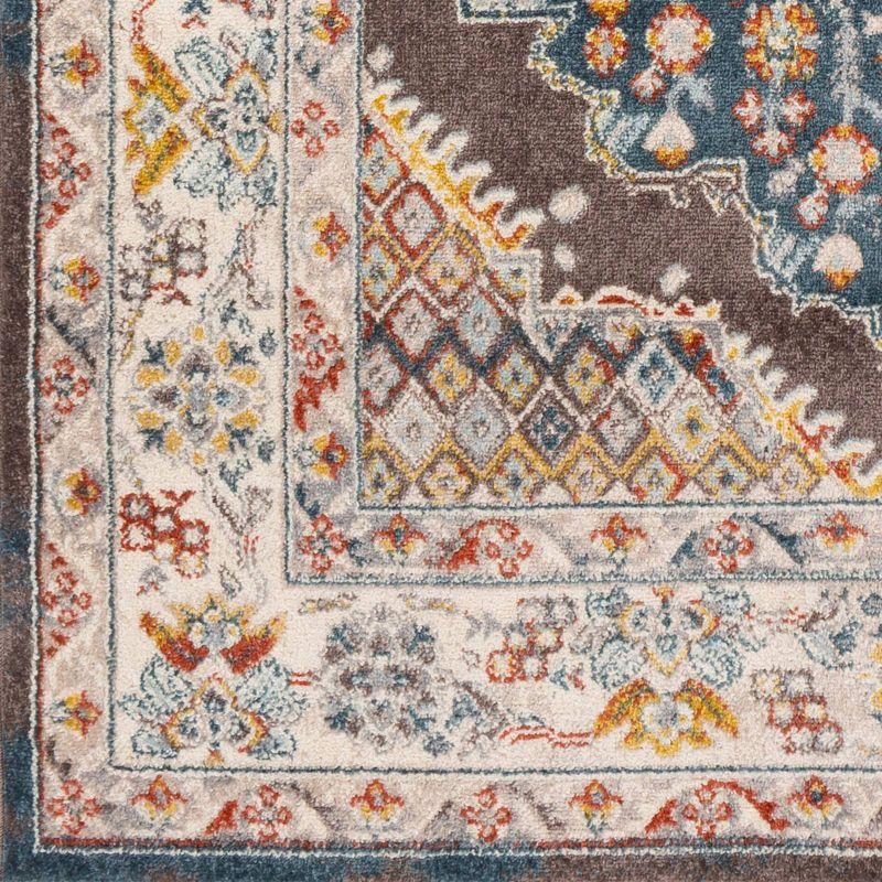 Livabliss 5'3"x7'3" Kashan Traditional Rugs Blue: Stain & Fade-Resistant, Medium Pile, Polypropylene