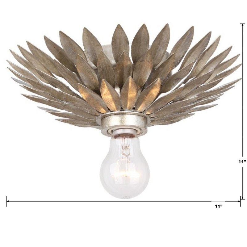 Crystorama Lighting Broche 1 - Light Flush Mount in  Antique Silver