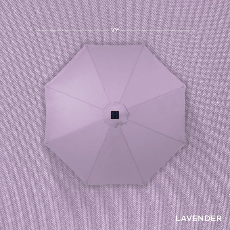 Best Choice Products 10ft Solar LED Lighted Patio Umbrella w/ Tilt Adjustment, UV-Resistant Fabric - Lavender