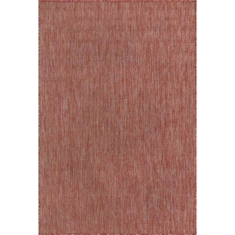 Rust Red Synthetic 4' x 6' Reversible Outdoor Rug