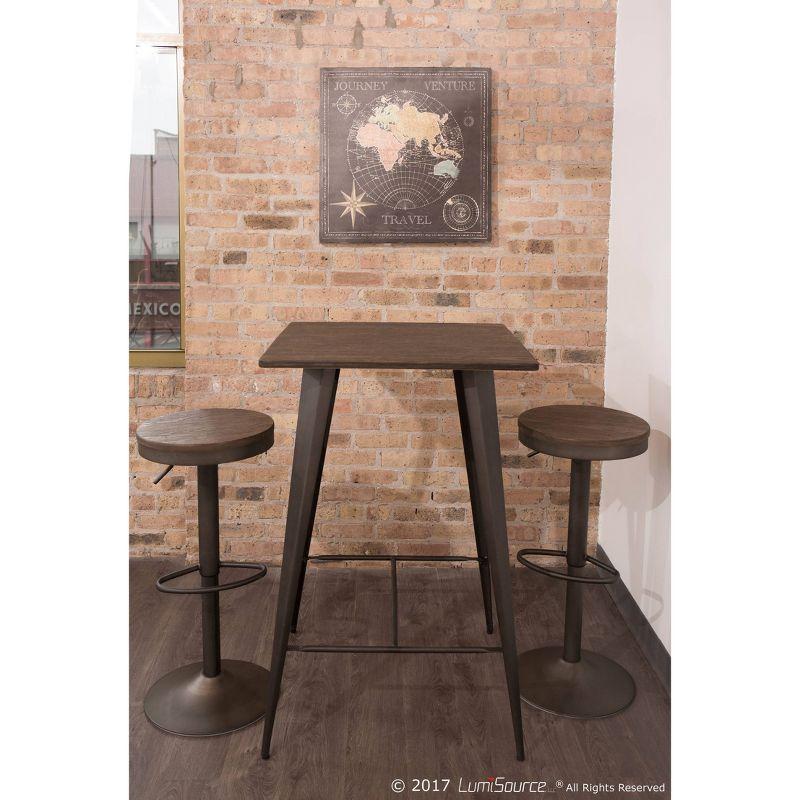 Set of 2 Dakota Adjustable Industrial Barstools - LumiSource