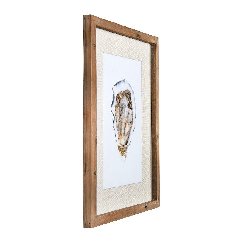 11.7" x 15.7" (Set of 4) Wood Framed Wall Canvases with Oyster Style - Storied Home: Modern Ocean Artwork, Sawtooth Back Mount