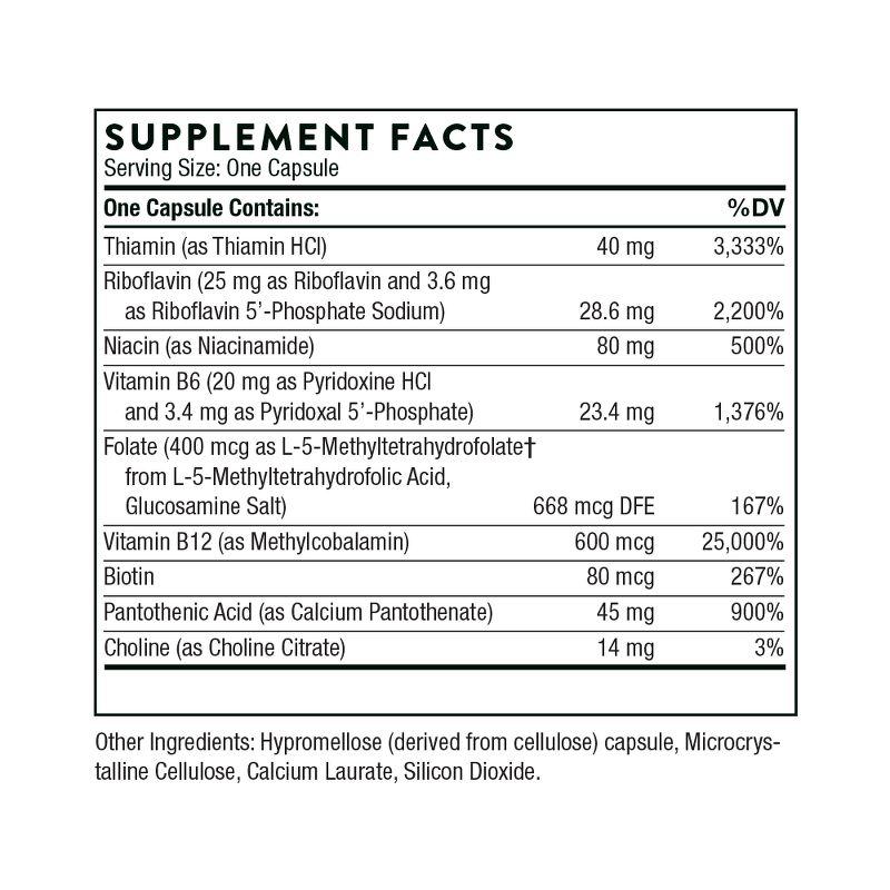 Thorne B-Complex #12 - Vitamin B Complex with Active B12 and Folate - 60 Capsules